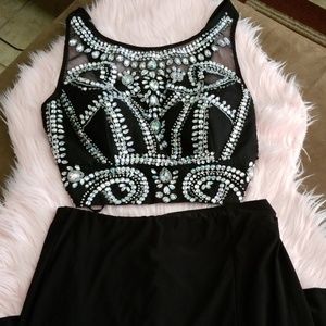 B. Darlin 2 PC black prom dress